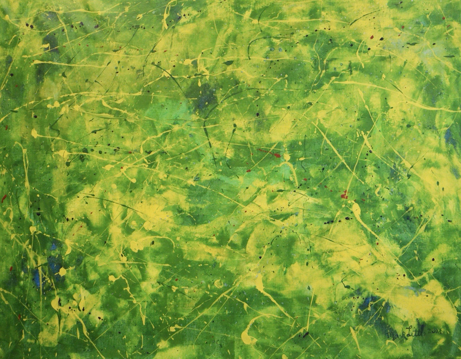 Jackson Pollock Style Giant Canvas Painting 81”X62” (6 Foot 9 inch) Abstract XXL