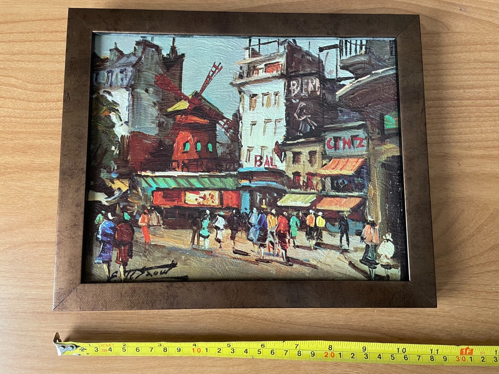 Old Painting of Paris by Edouard Le Saout Litho Prints on Cardboard
