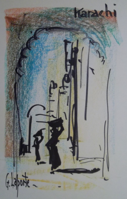 Georges LAPORTE (1926-2000) Mixed Media/Karachi P1801 Paper