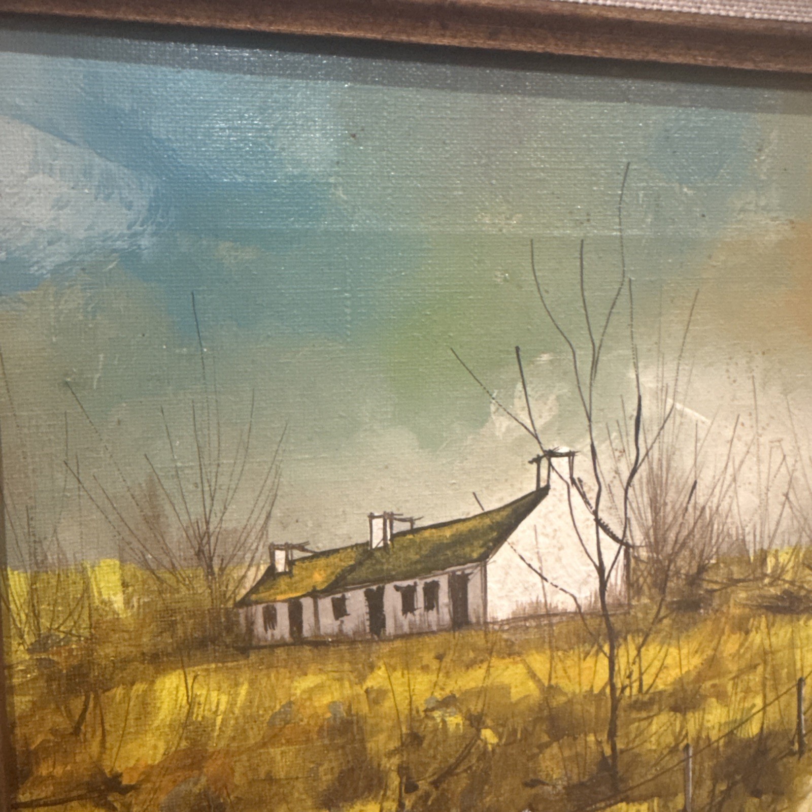 VTG Original Jean Claude Werdier (1922-2000) Landscape Oil Painting With House