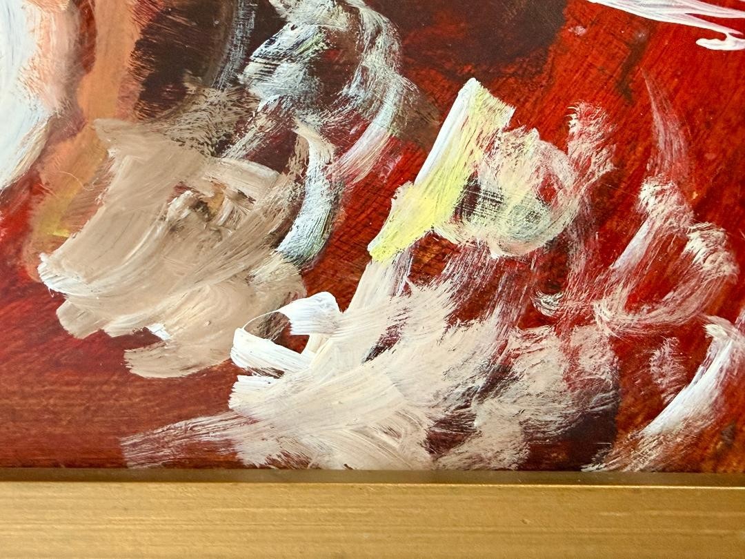 Vintage 1971 Signed Mitchell Oil Painting Expressionist Portrait Indialantic Art