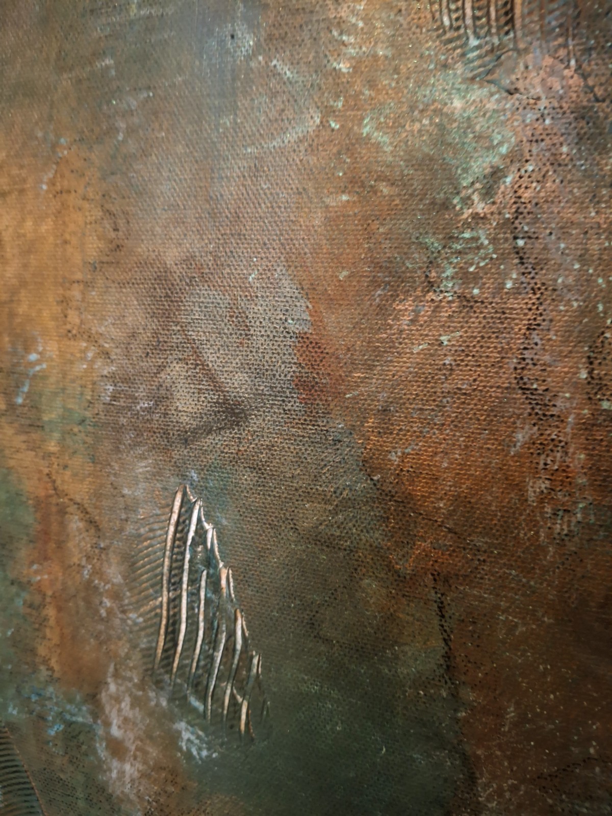 Abstract, Large, Painting, Original, Gold, Turquoise, PATINA