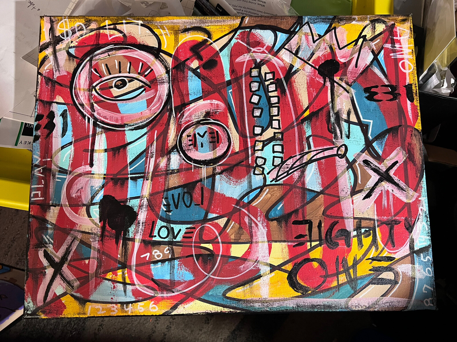 16 x 20 Canvas Shortiez Ink Graffiti Art Love Abstract Chaos Quote Inspire Deco
