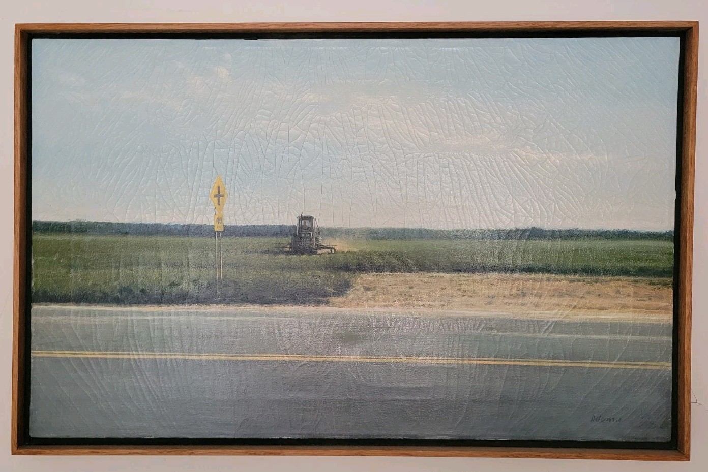 James Del Grosso Original Oil Painting Signed Large Framed Rural Landscape 25×16