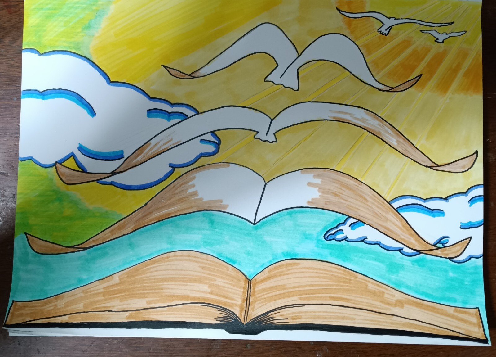 Surrealism Book To Birds Painting