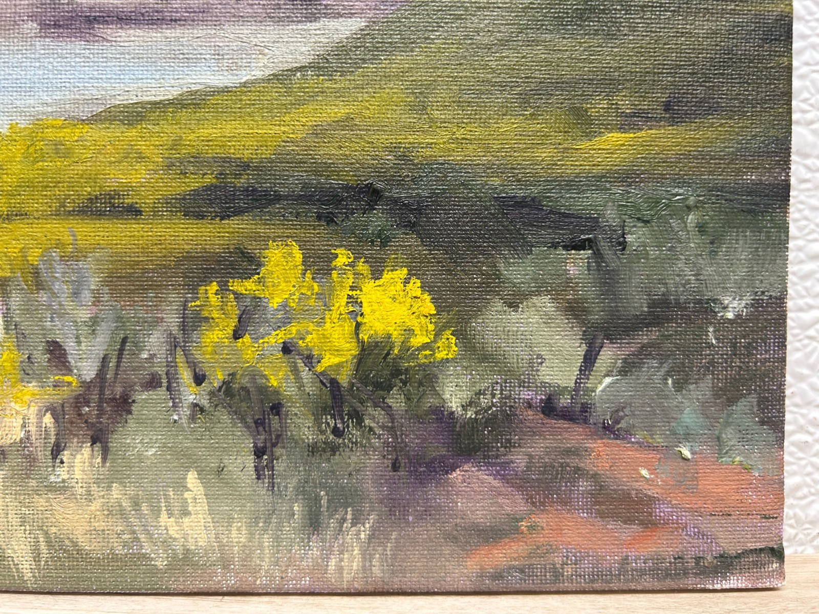 Vtg Authentic Oil Painting Summer Mountain Lake Landscappe Paysage By Mary Wolfe