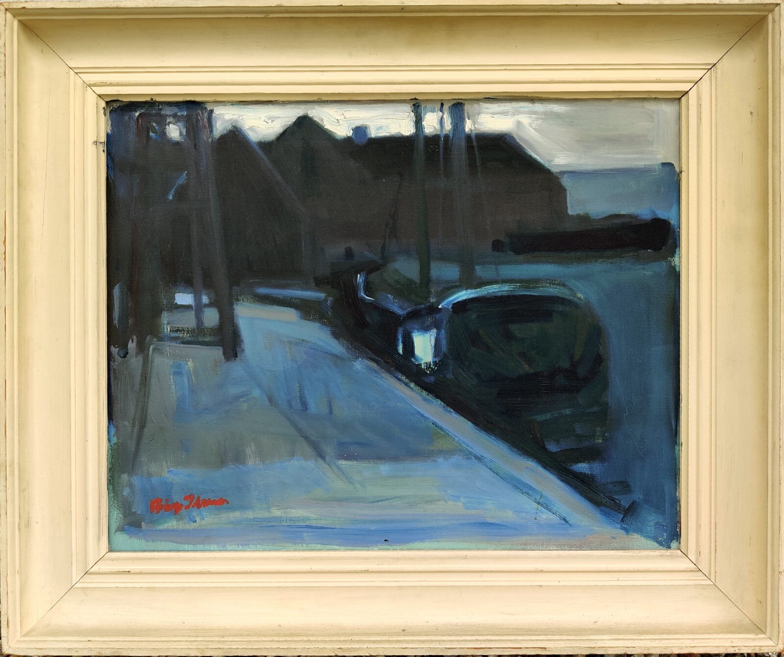 Børge Ibsen (1913-2002): HARBOR AT NIGHT