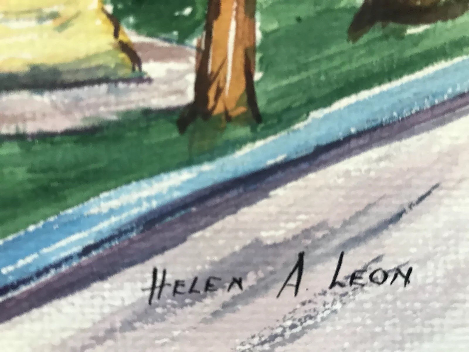HELEN LEON – California Artist – 1 of 3-1950’s – Church – Signed