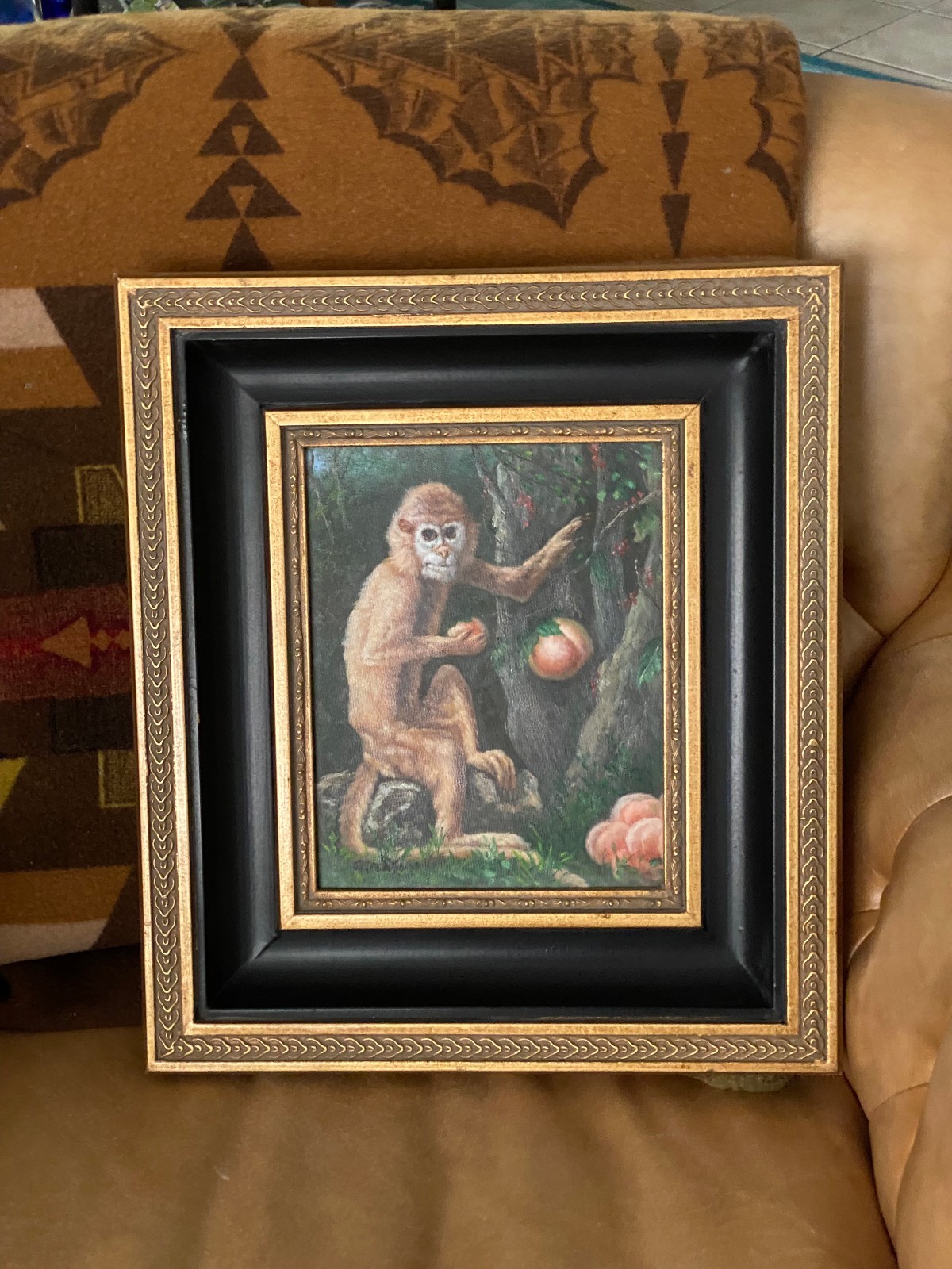 A Monkey George Stubbs Reproduction Painting Heavy Quality Frame