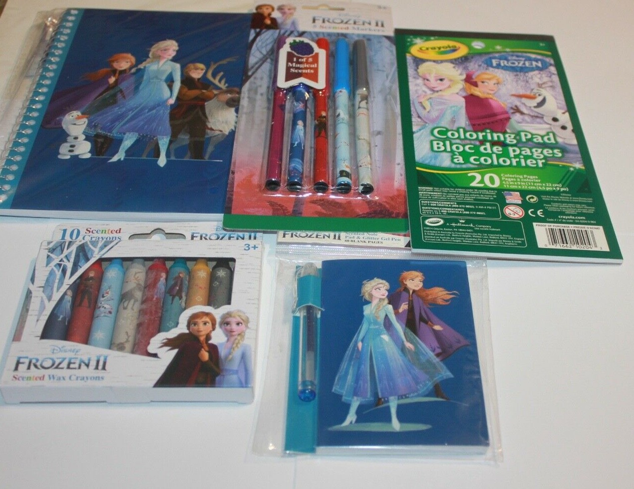 Frozen II Scented Sketch Pad/Pencil,COLORING PAD,MARKERS,CRAYONS,NOTE BOOK LOT/5