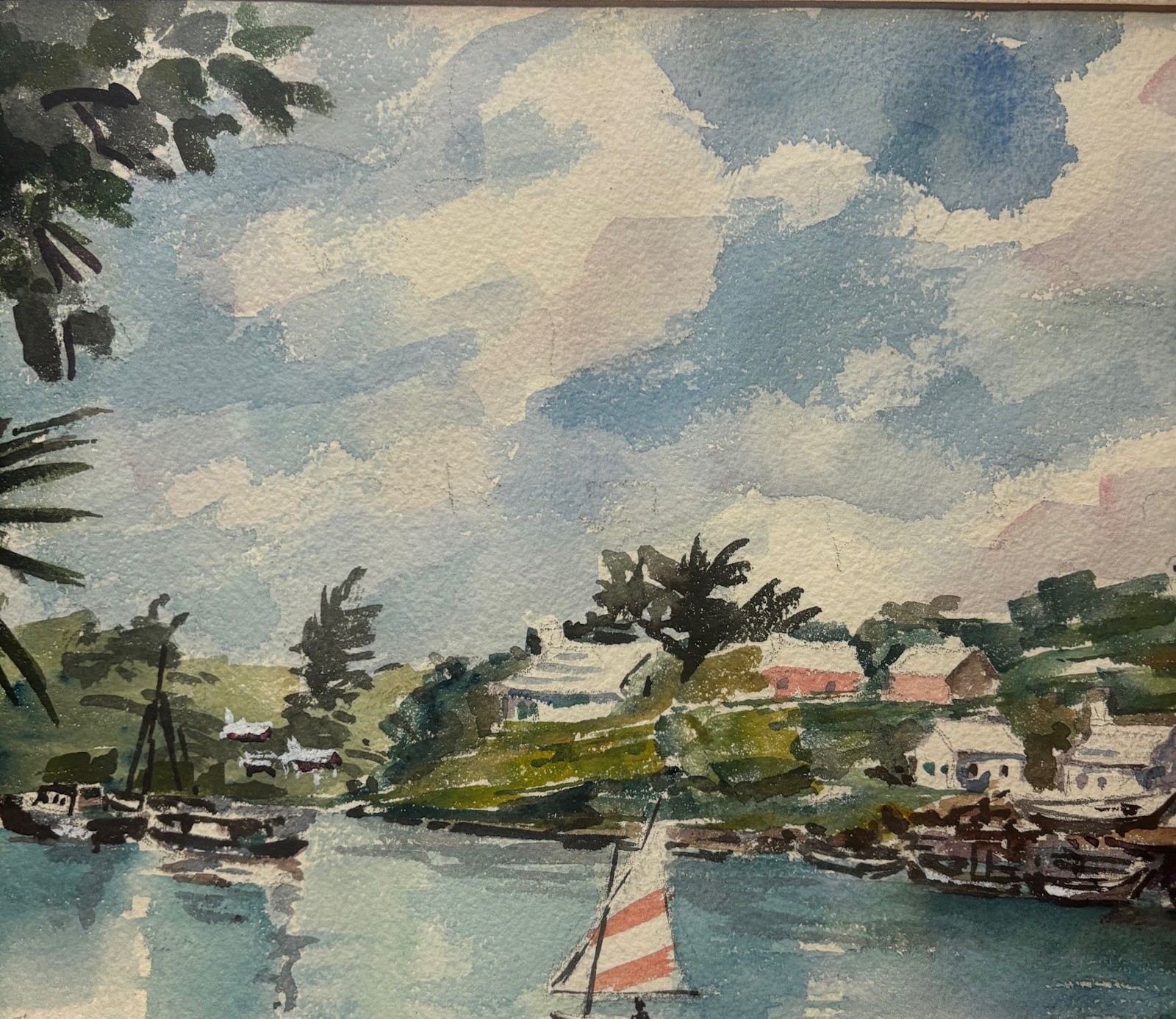 Vintage Barbara Van Stappen Sailing Boat ‘GLENCOE BERMUDA’ Paget Parish PAINTING