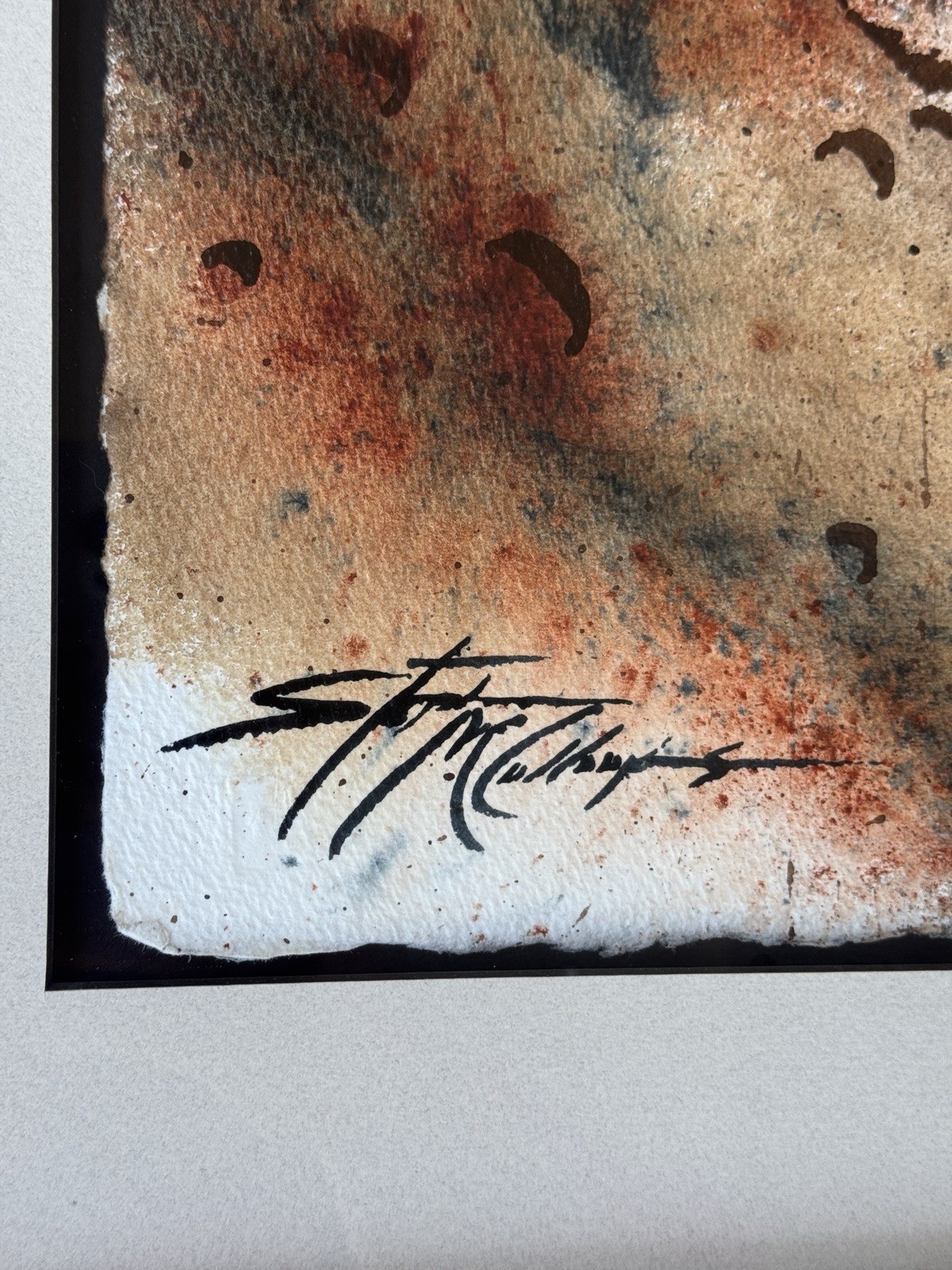Stephen McCullough Original Mixed Media Art Petroglyph Design