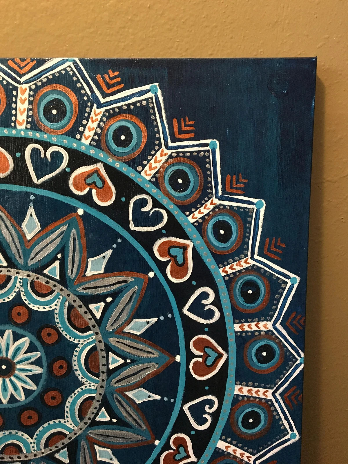 Abstract Painting MANDALA Acrylic Zen Spiritual Buddhism Meditate Circle Canvas