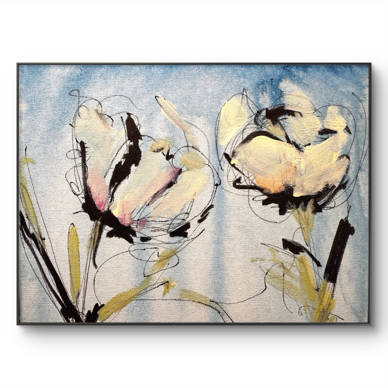 SAMATOWIC Original Abstract Flowers Expressionism 8×10 Handmade Signed Art 237