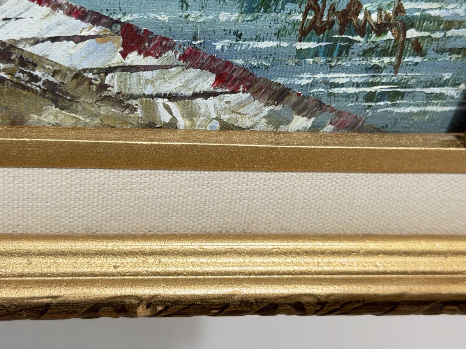 Impressionist Paris Scene Painting Caroline Burnett Gilt Frame
