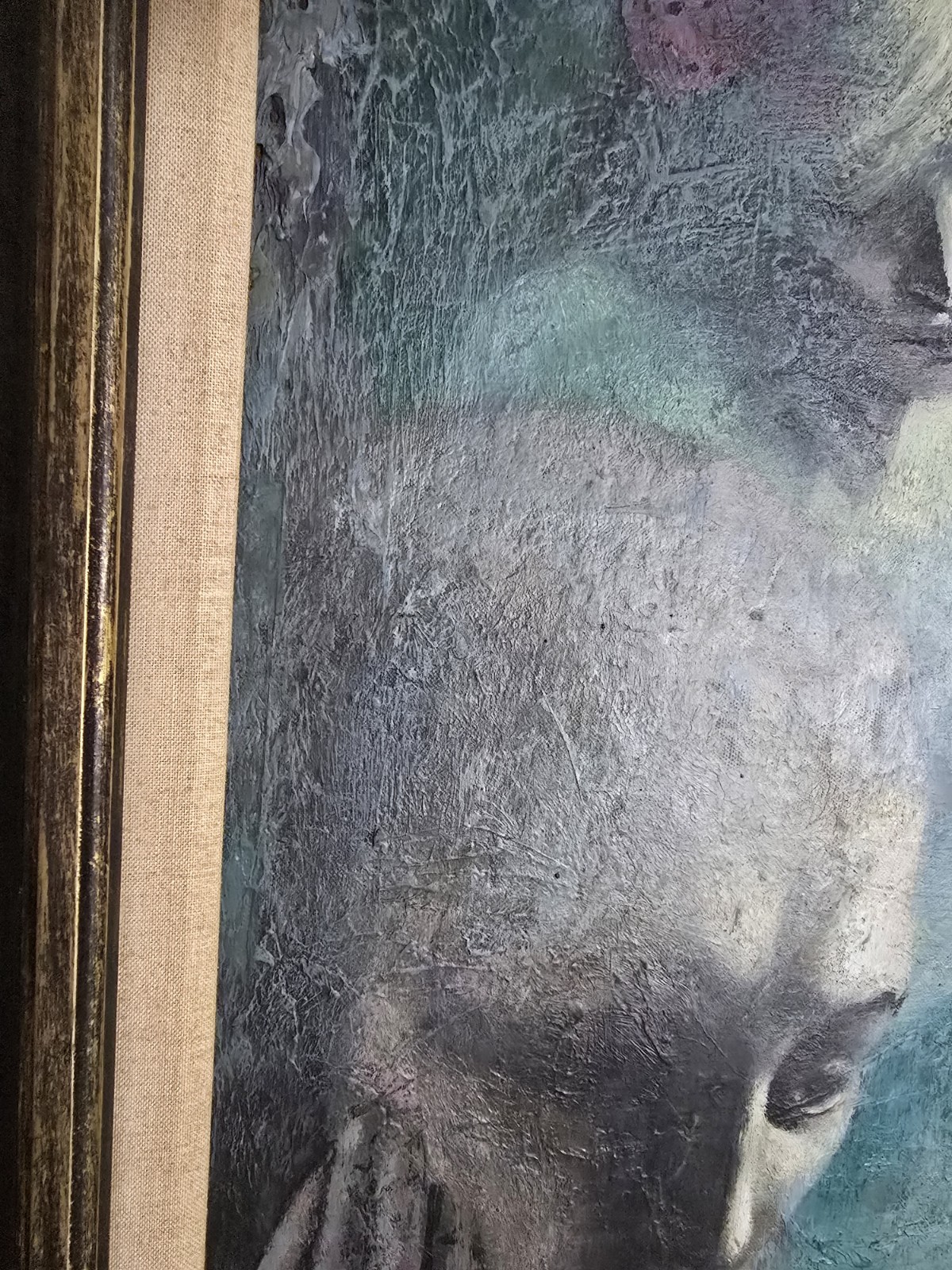 VTG Original Signed Irv Docktor Complex Abstract Textured Framed Canvas Painting
