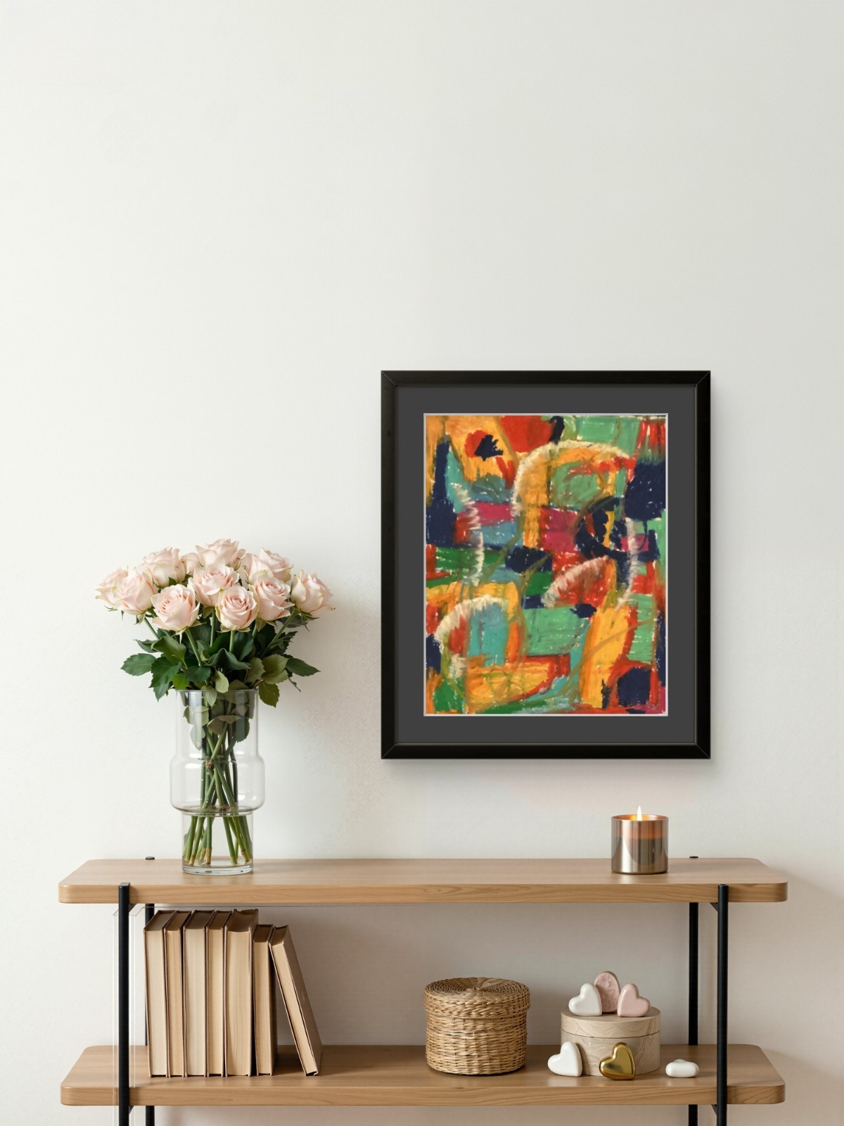 Original Expressionism Abstract Bright Cute Modern Pop Art 11×14 on Paper