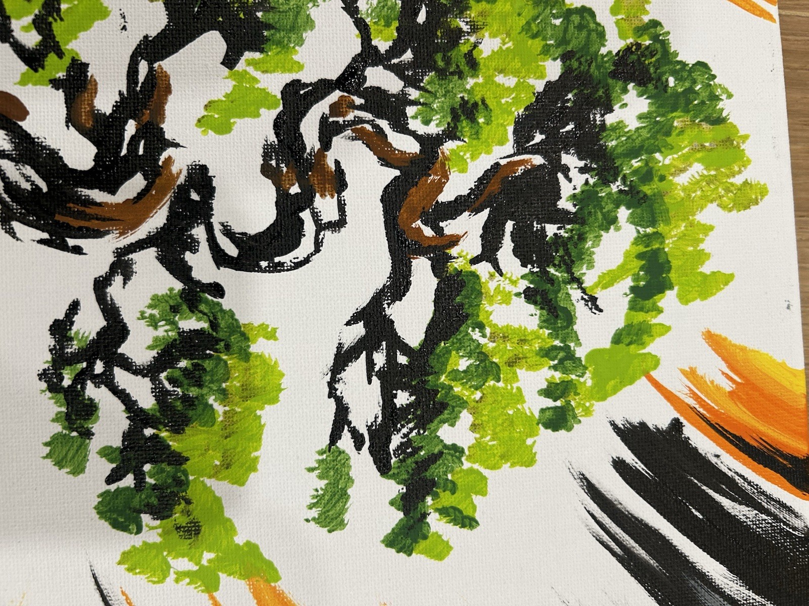 Original Abstract Bonsai Tree Painting 14×11 canvas Modern Artwork Wall Art Home