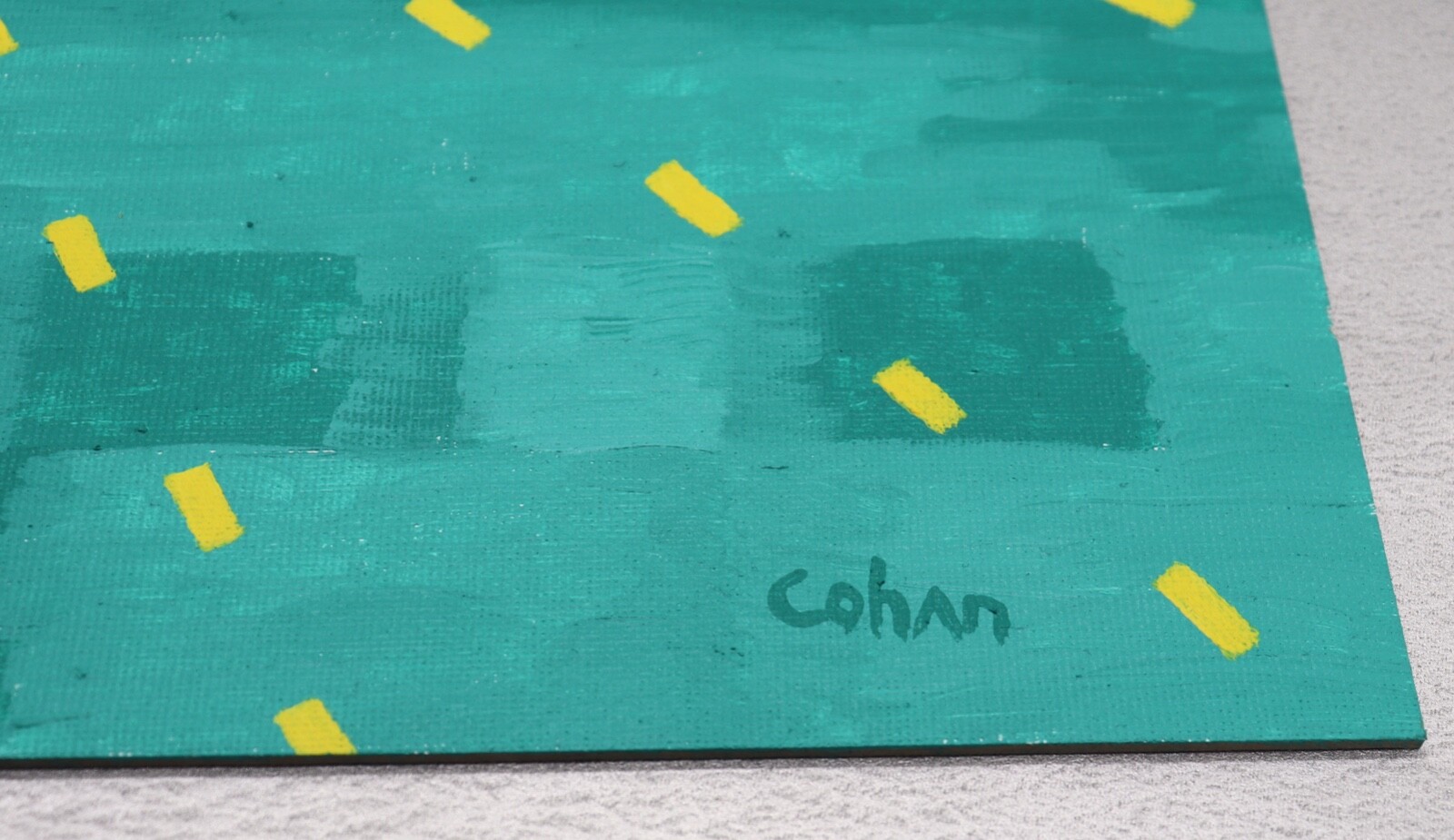 Minimalist Landscape Seascape Acrylic Painting «Sunrise 2″ Signed CohAn 8″ x 10»