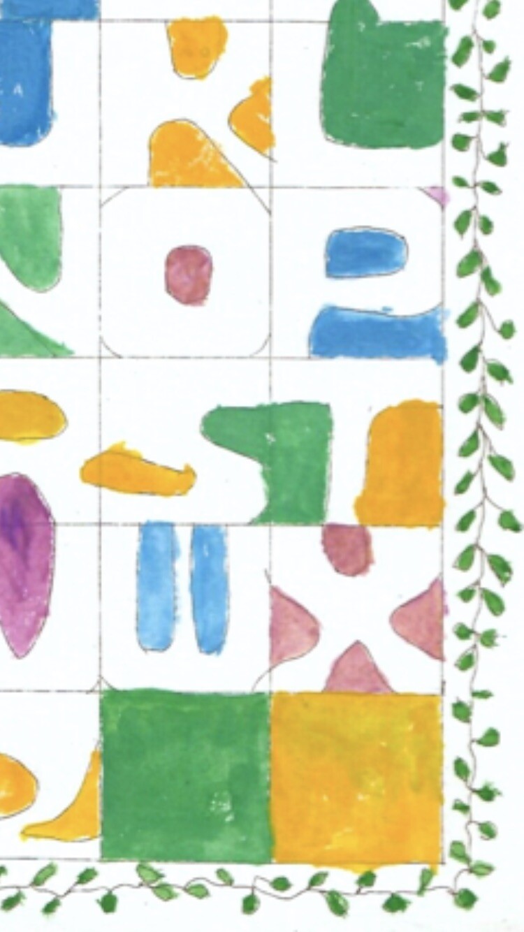 Alphabet Art 11×10″ Vine Muted Baby Room MCM 80s Garden Drawing Letters Fonts JB