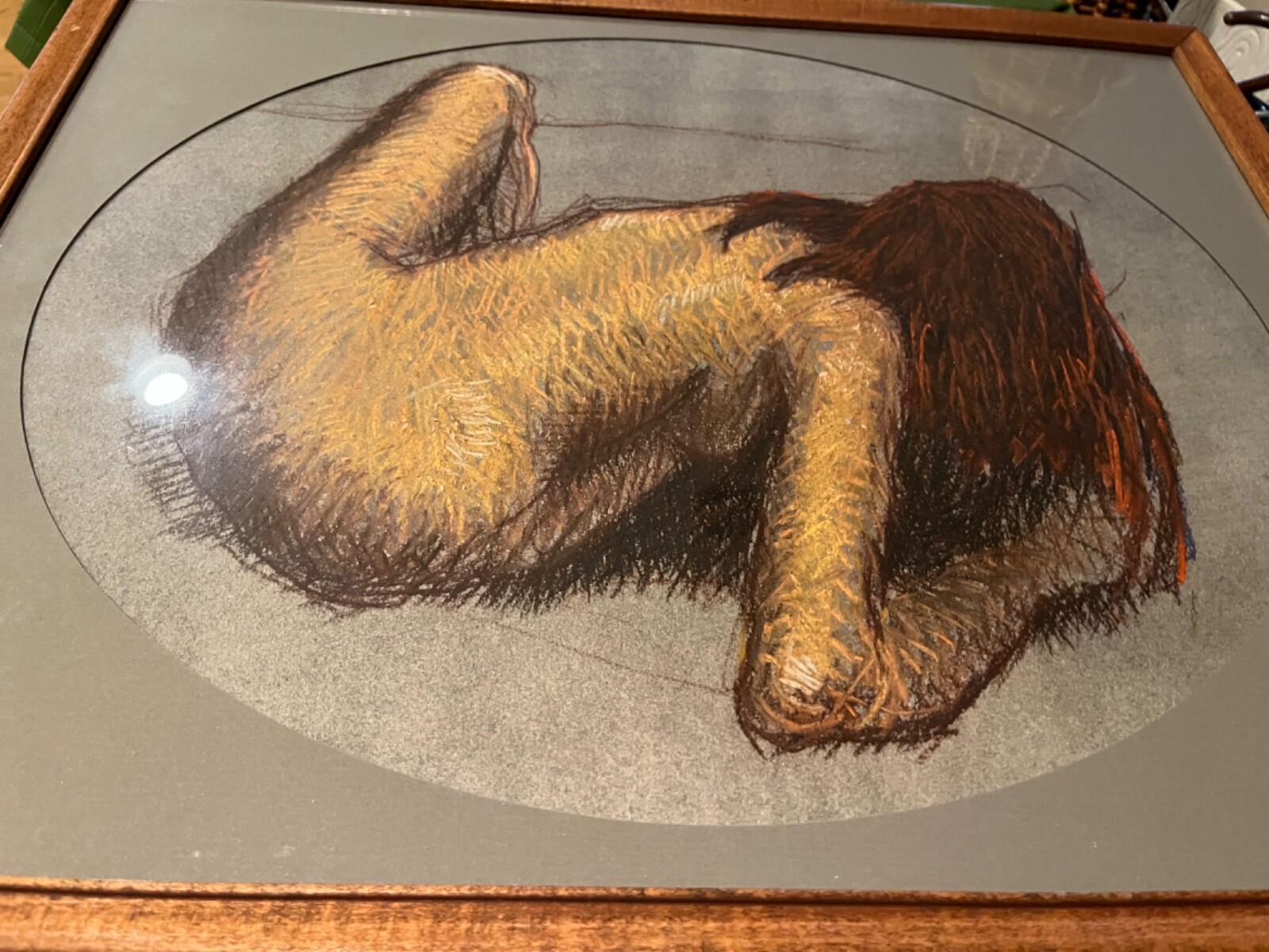Nude woman pastels George Stump 20th century framed under glass 20 x 27