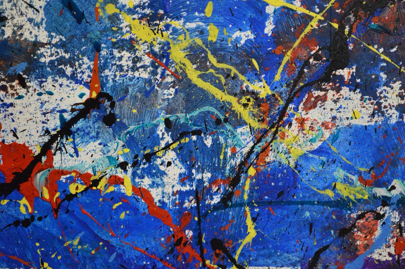 Jackson Pollock Style Giant Canvas Painting 84”X62” (7 Foot) Abstract Modern XL