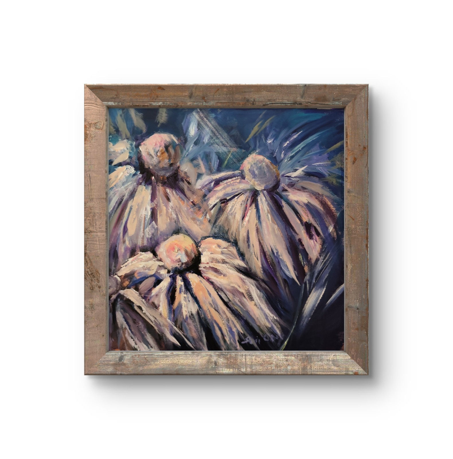 12 X 12 Acrylic Original Painting On Canvas, Loose Soft Petals