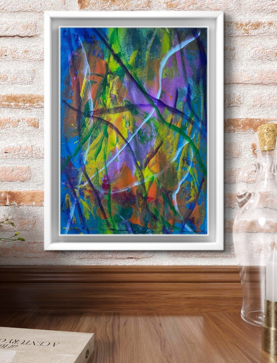 Original Art «Ripped» 9×12 Canvas Expressionism Abstract Design Home Art