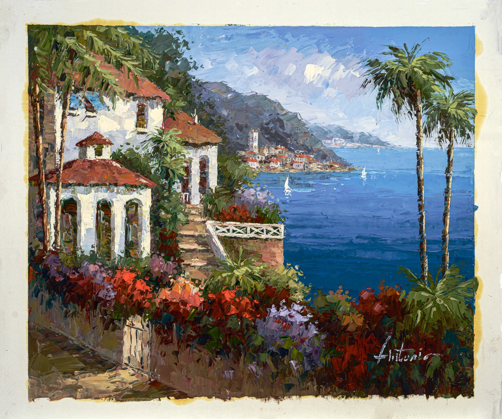 Antonio Di Viccaro Original Palette Knife Oil Painting Italy DiViccaro 24″ x 20″