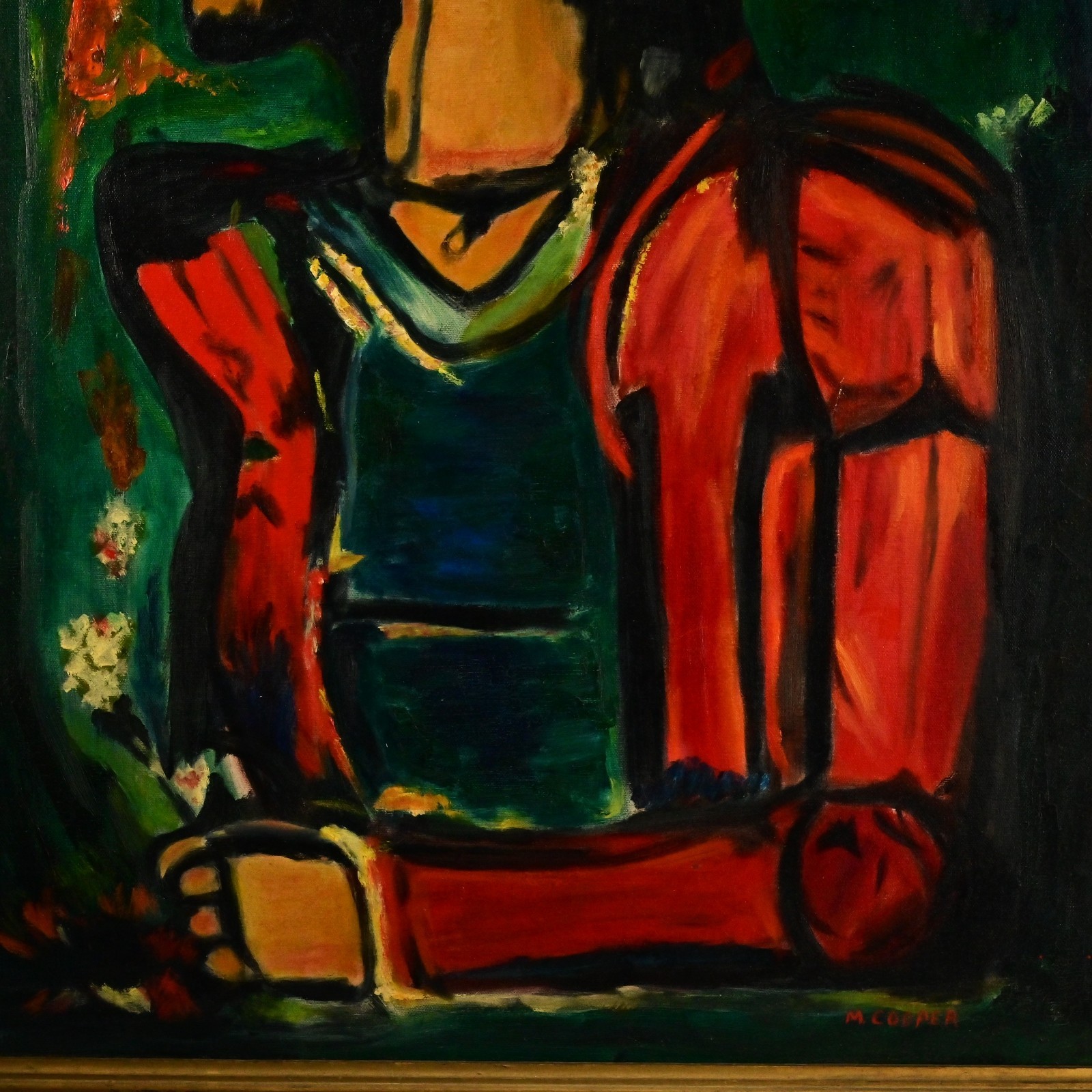 COOPER Original Vintage Signed Georges Rouault Old King Portrait Oil Painting
