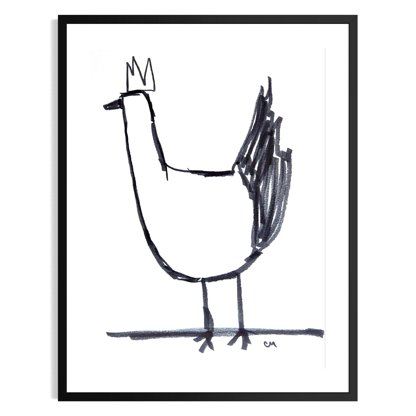 Original Abstract Chicken Art Expressionism 9X12 Handmade Modern Signed
