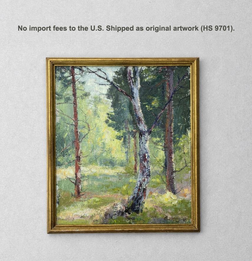 John Esborg (1932) Fine Danish Northern Forest Interior. Dated 1961. COA