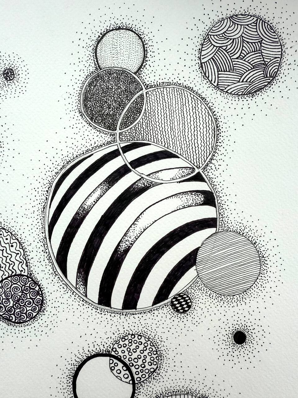 Painting by the Ukrainian artist Kostyuk-Shostka «Spheres of Life» graphic