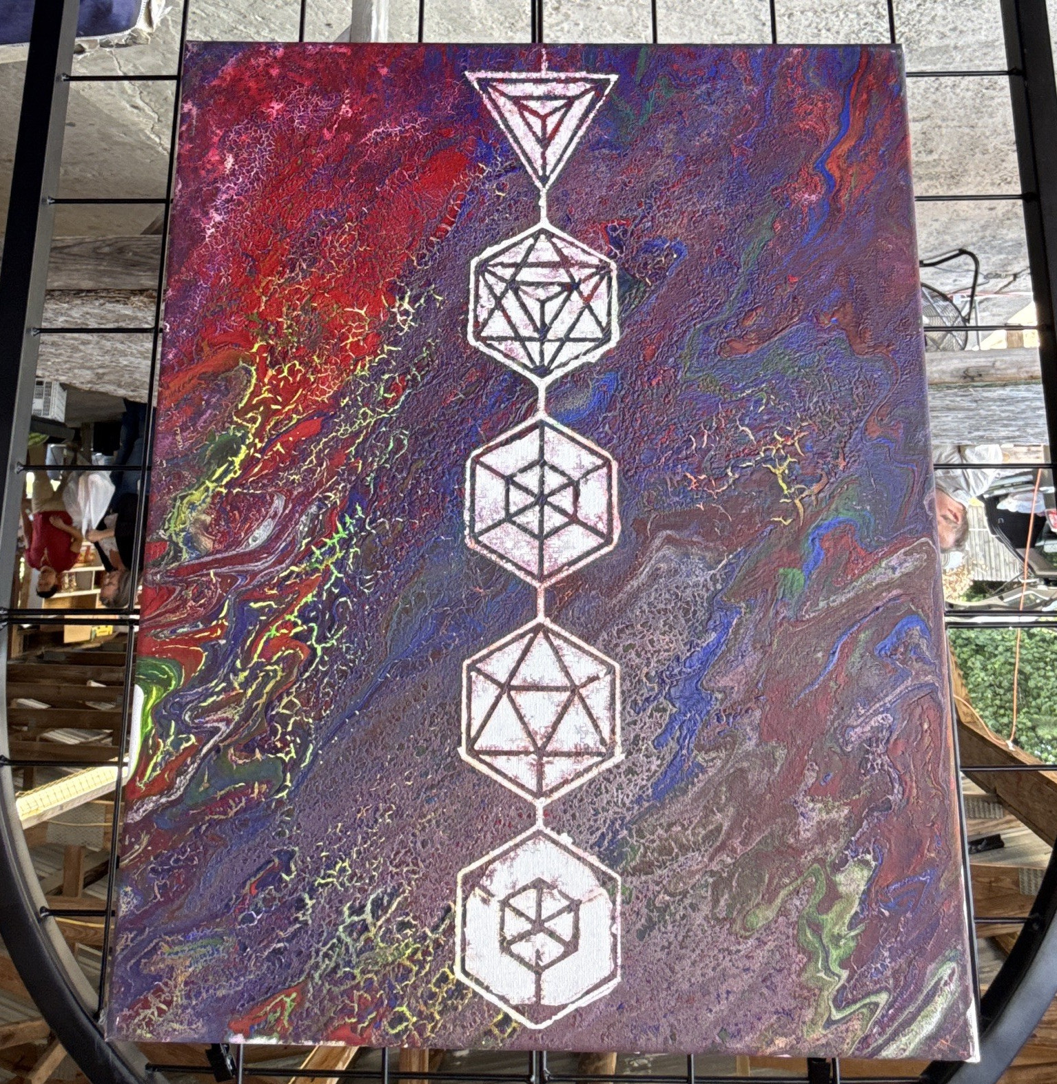 Abstract Geometric Shapes Painting – Unframed Single Piece, Abstract Style Theme