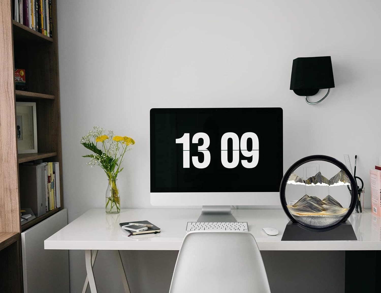 Kinetic 3D Sand Art Picture: 360-Degree Rotatable Ocean Decor for Your Desk