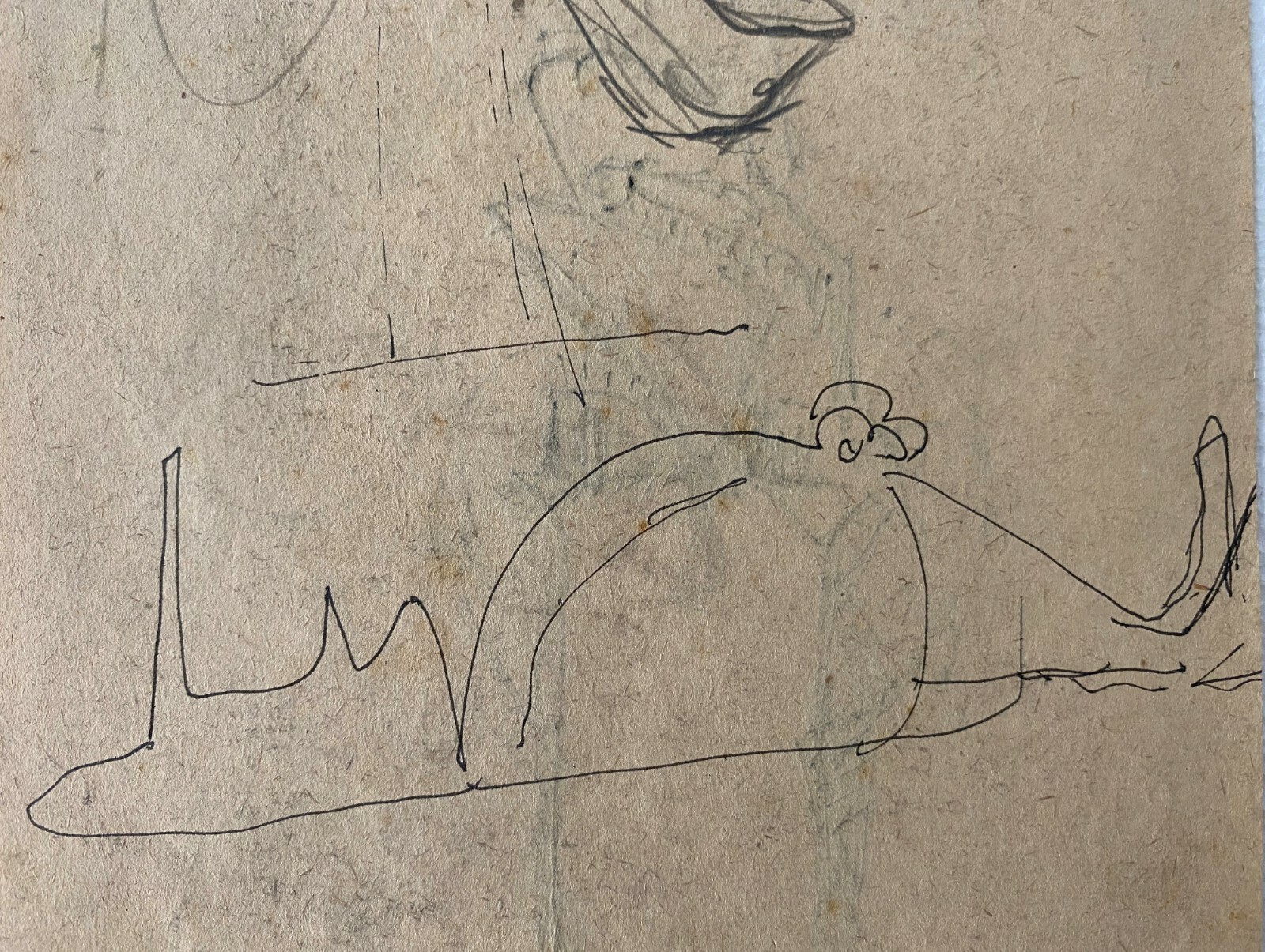 Juan David. Sketch. Untitled, ca 1968. Ink on paper. Original art.