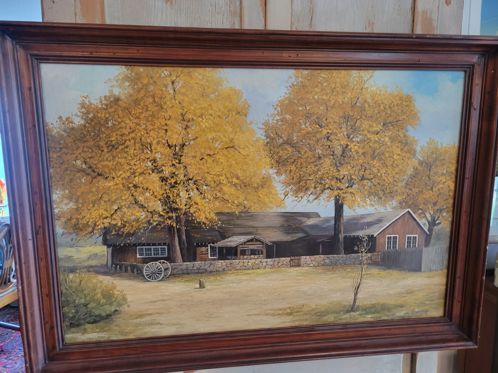 VTG Framed William Blackman Original Oil Painting Farmhouse Country Landscape