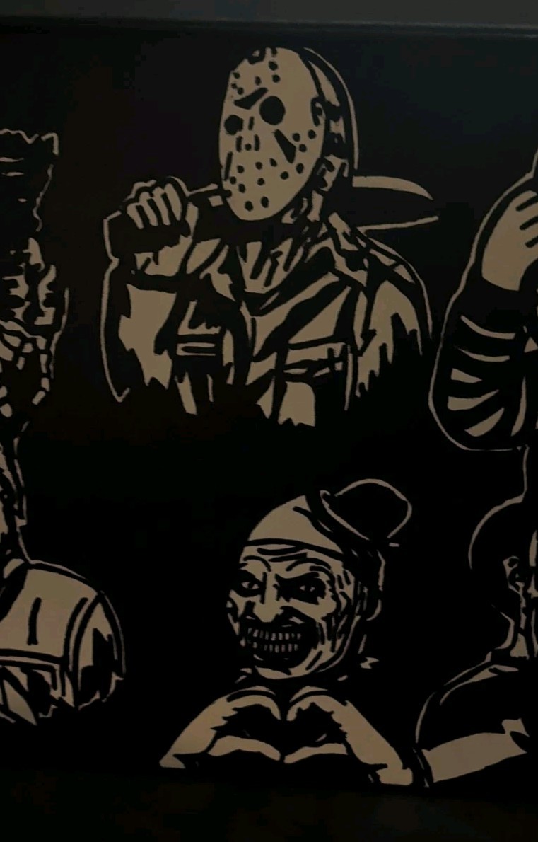 Custom 11″ X 14″ Canvas Art – Slasher Horror Silouette – Various Art Drawing