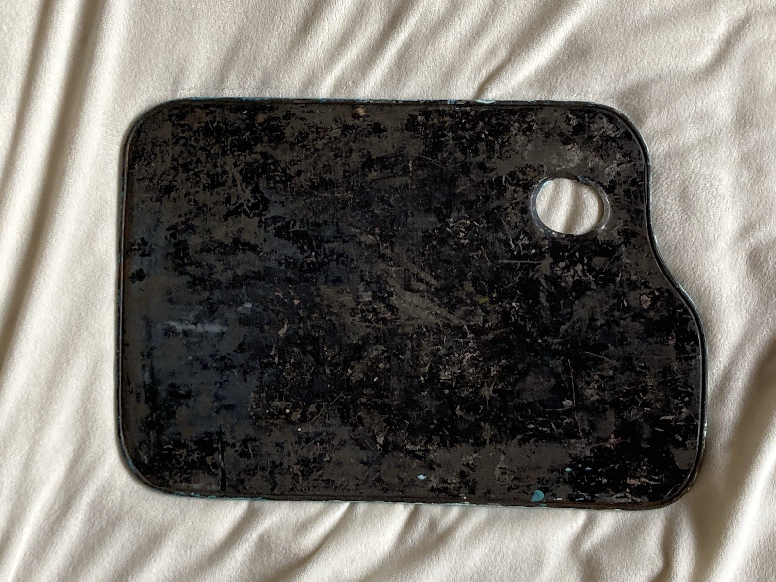VINTAGE Hand Painted Paint Palette Paint Tray Metal