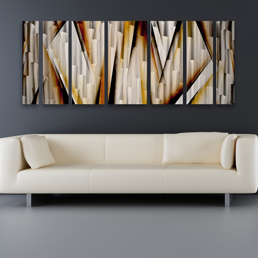 Modern Contemporary Abstract Metal Wall Art Sculpture Brown Painting Home Decor