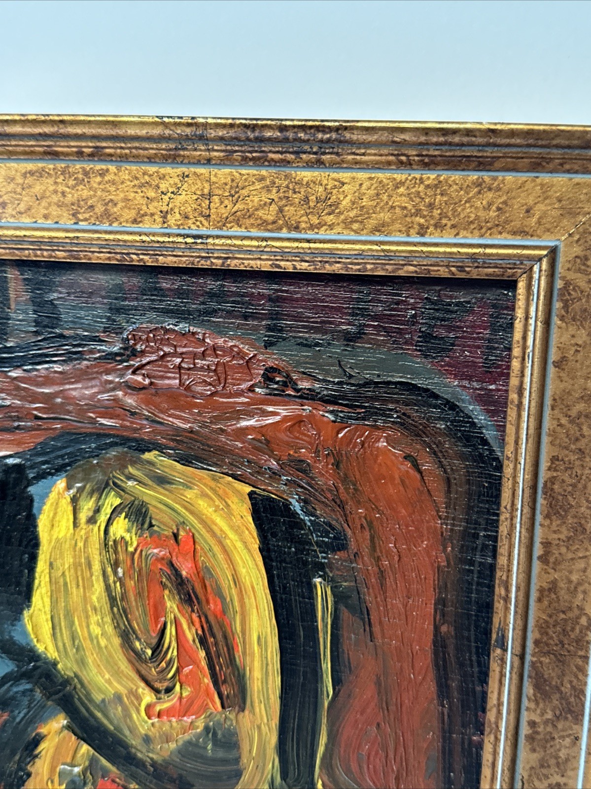 MID CENTURY PAINTING ABSTRACT GEOMETRIC CUBIST CUBISM MODERNISM Vintage Tommy