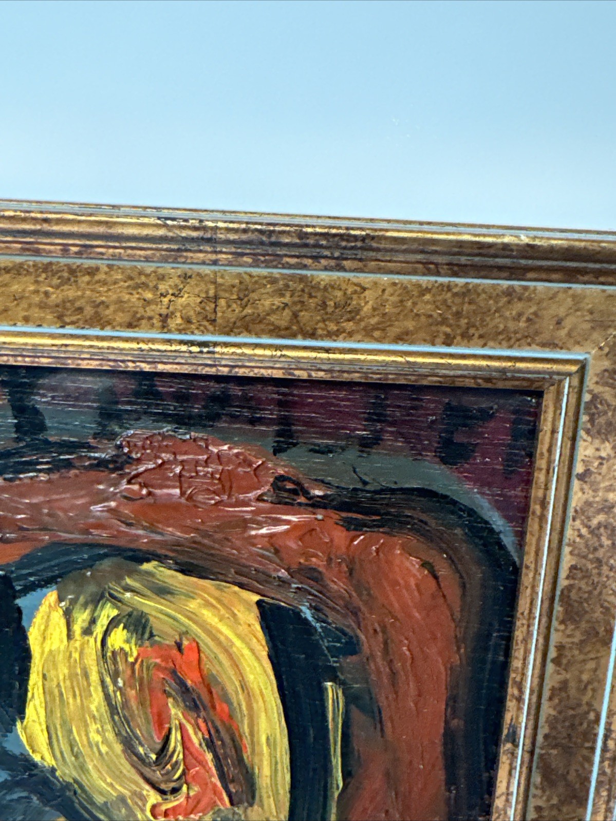 MID CENTURY PAINTING ABSTRACT GEOMETRIC CUBIST CUBISM MODERNISM Vintage Tommy