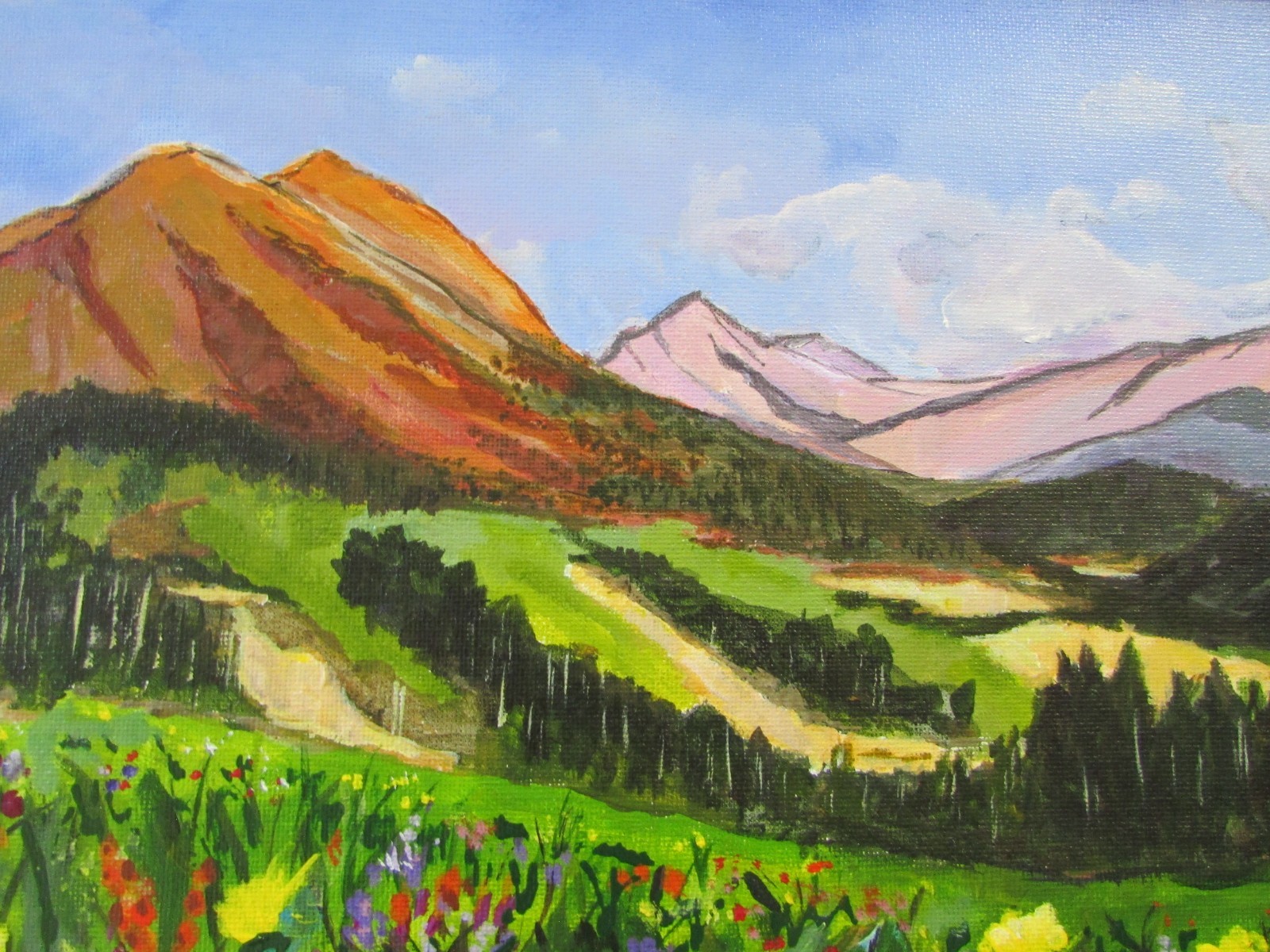 Lori Colt Crested Butte Colorado Mountain Meadow Landscape Painting