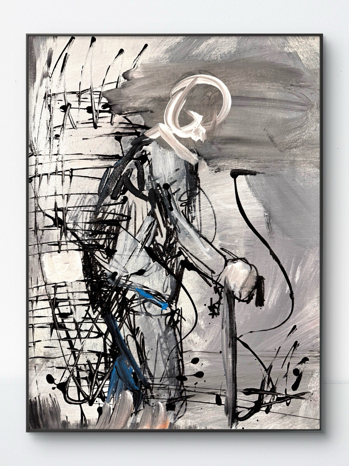 SAMATOWIC Original Abstract Man with Cane 11×14 Handmade Signed Wall Art 277