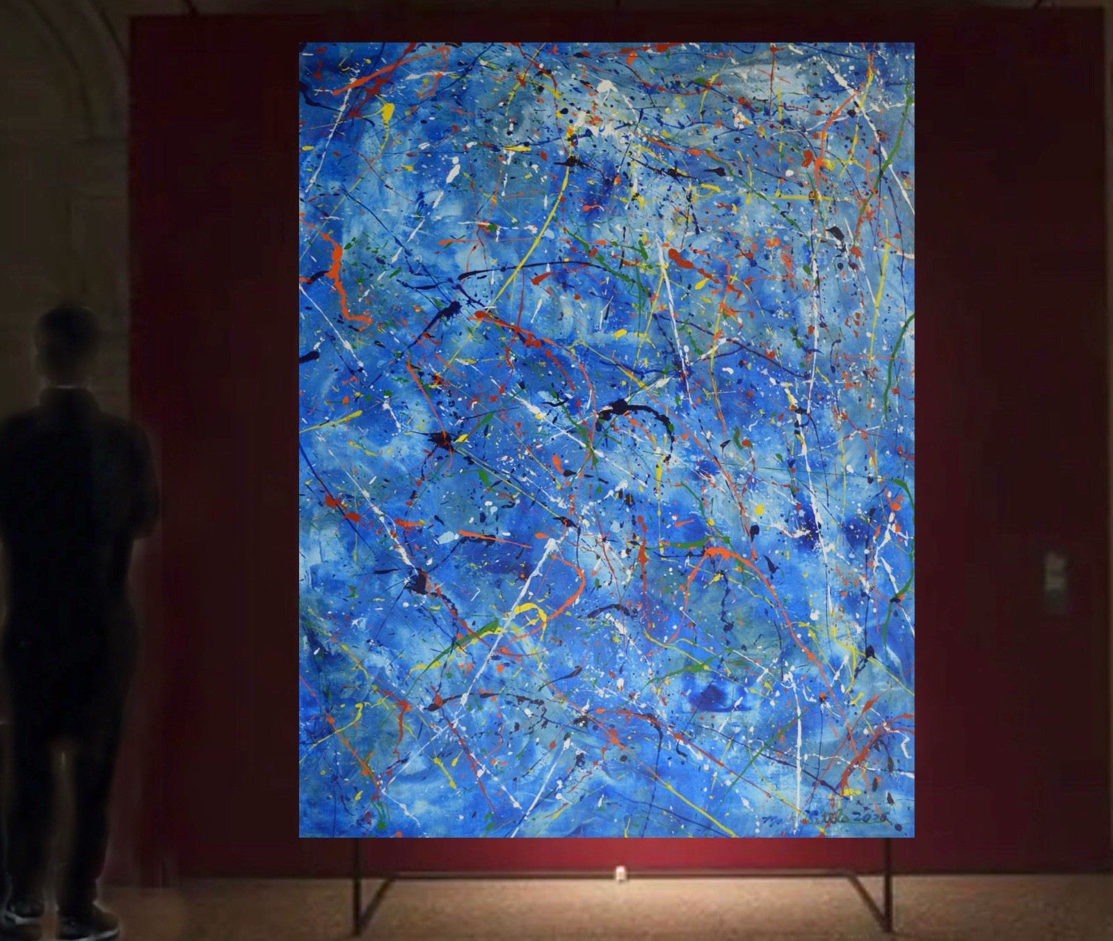 Jackson Pollock Style Giant Canvas Painting 81”X62” (6 Foot 9 inch) Abstract XXL