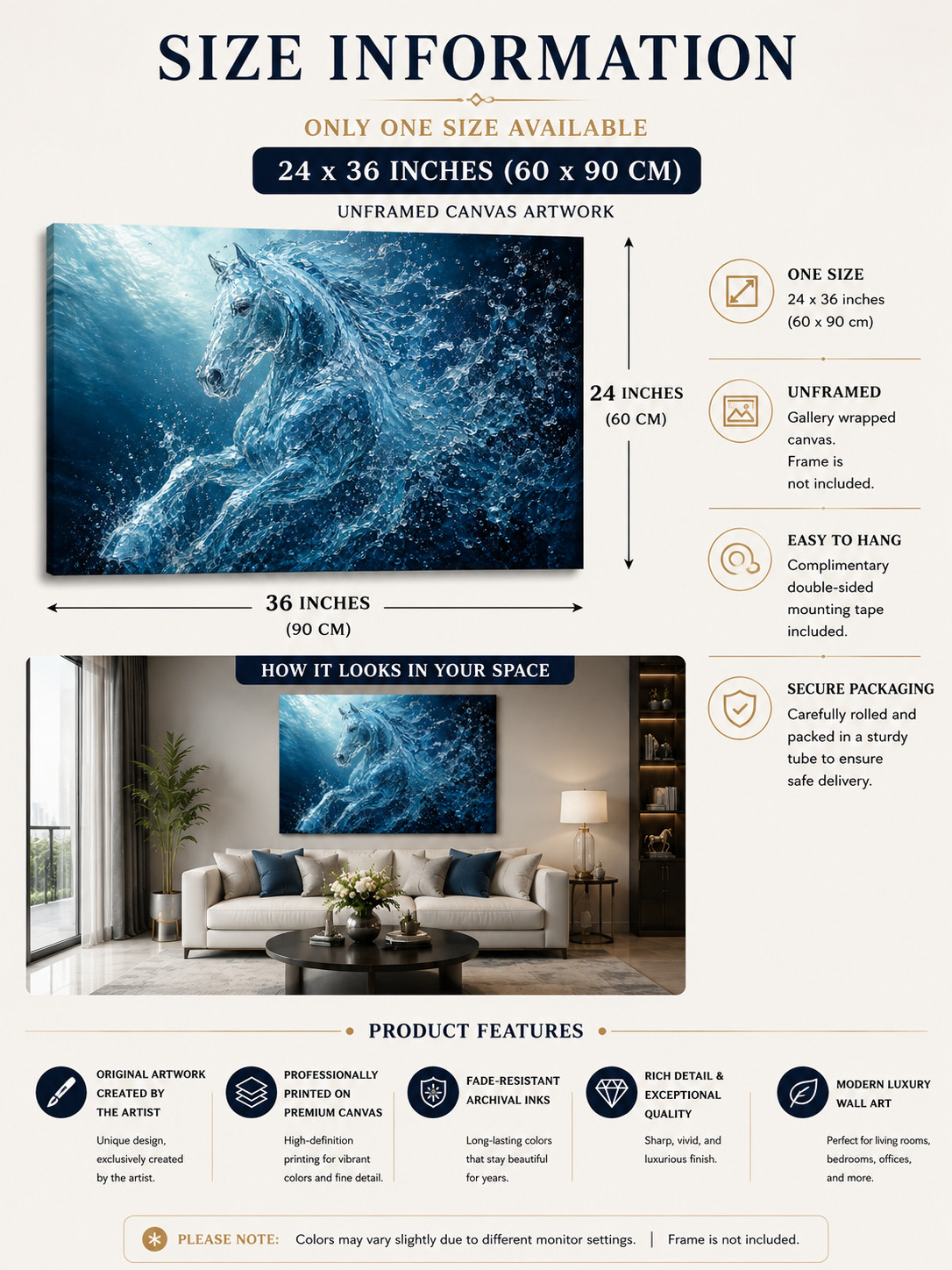 Original Artwork Created by the Artist –Professionally Printed on Premium Canvas