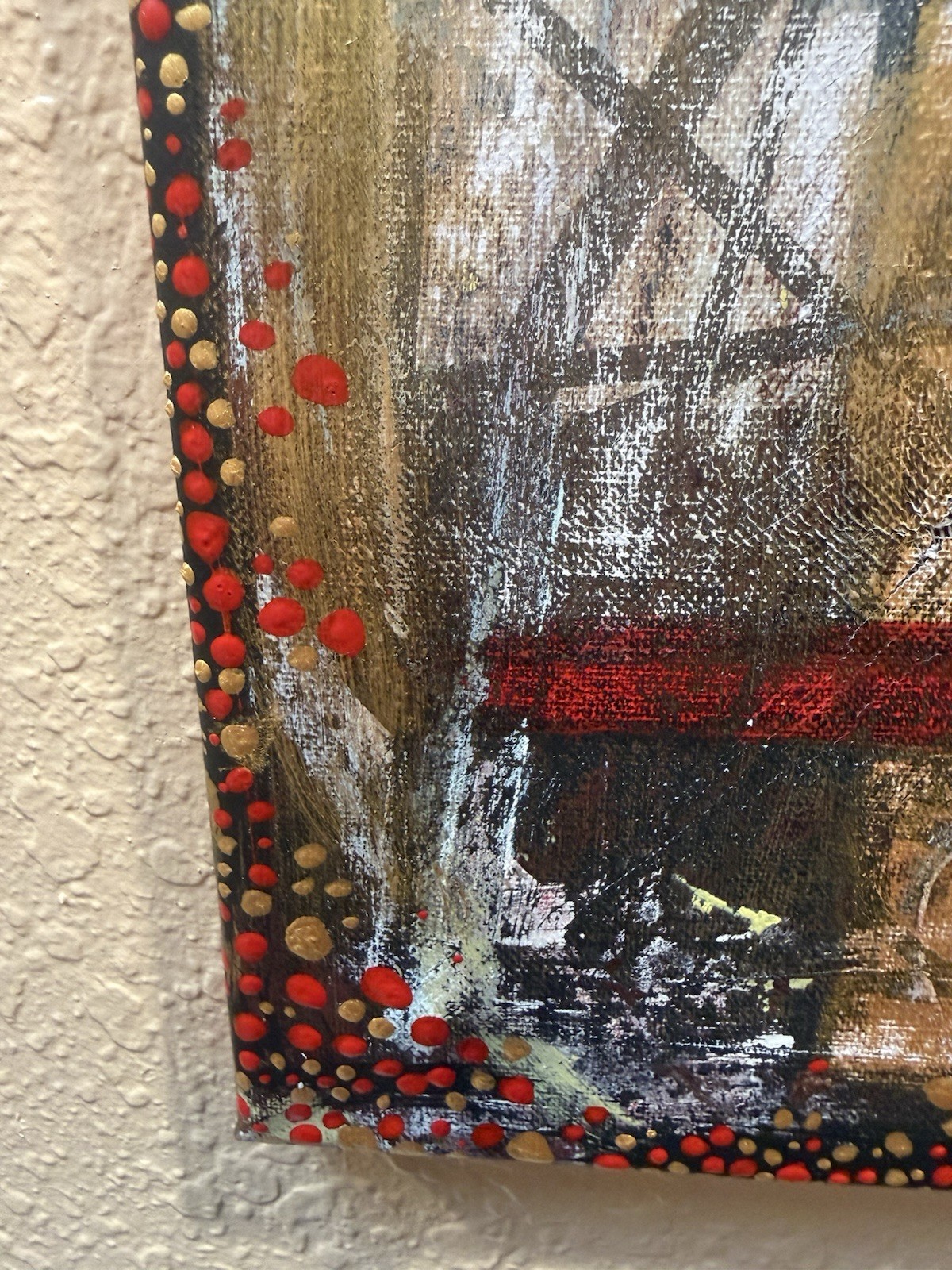 Horror painting original Friday The 13th Jason Abstract Art Mixed Media