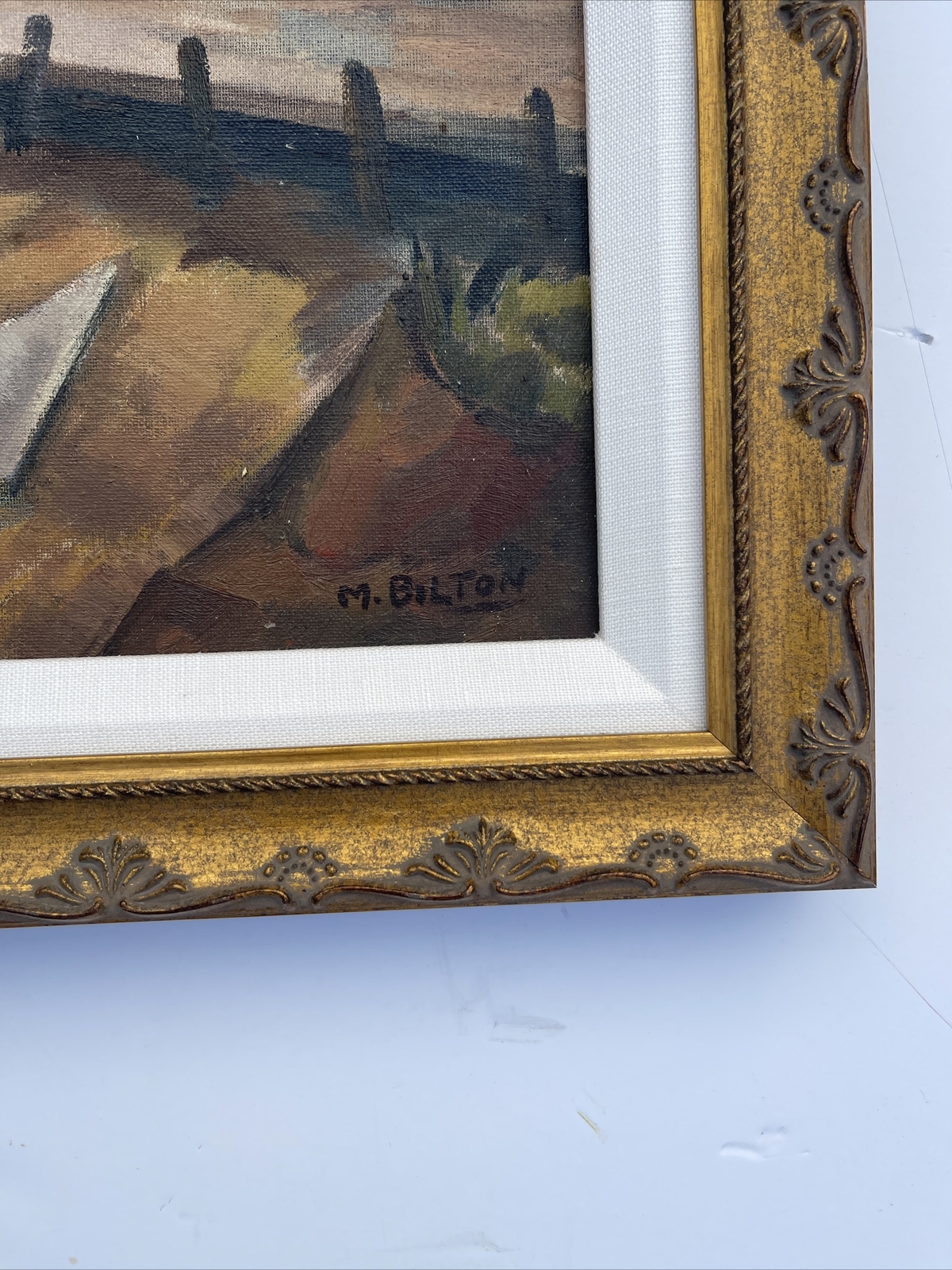 Mid Century Painting New Jersey Maurice Bilton Listed Famous WPA REGIONALISM OIL