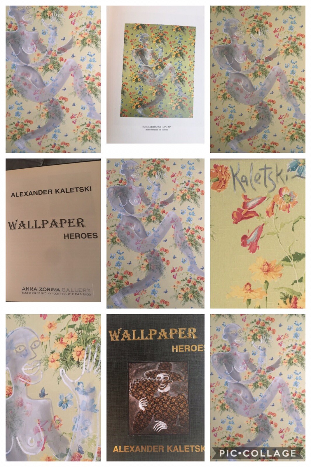 Alexander Kaletski 1998 Signed “Summer Dance” Wallpaper Heroes 50” W x 64” L