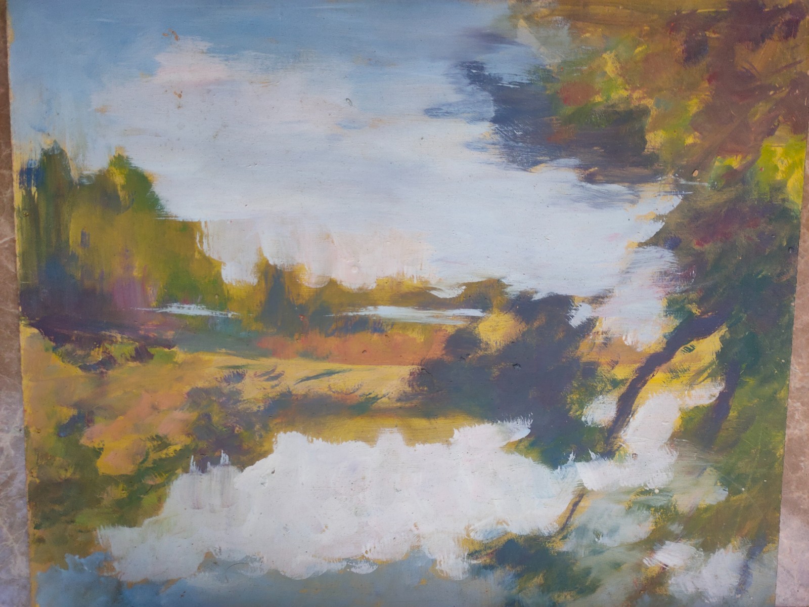 Study for a painting, Summer Landscape, oil on cardboard.